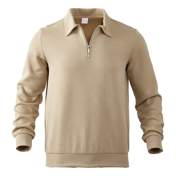 Dpytoraw 24 Autumn Long Sleeved Lapel Zipper Men's Loose Casual Top Shirt