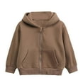 thumbnail image 1 of Dpytoraw Autumn And Winter Toddler Boy Girl Zip Up Hoodies Solid Color Hooded Sweatshirt Long Sleeve Jacket Casual Outerwear Fall Clothes Size 6-7 Years, 1 of 4