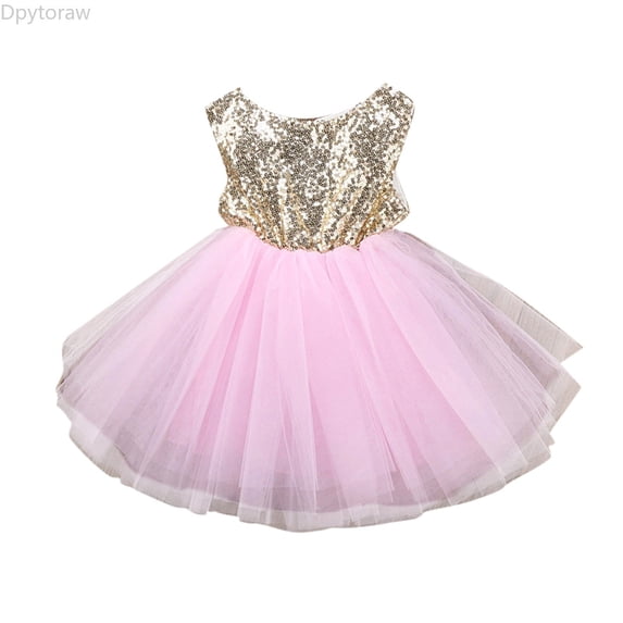 Dpytoraw Baby Girl Mesh Tule Birthday Dresses Tutu Sleeveless Party Dress Toddler Girl Wedding Clothes Girls Sundresses Size 6-12 Months