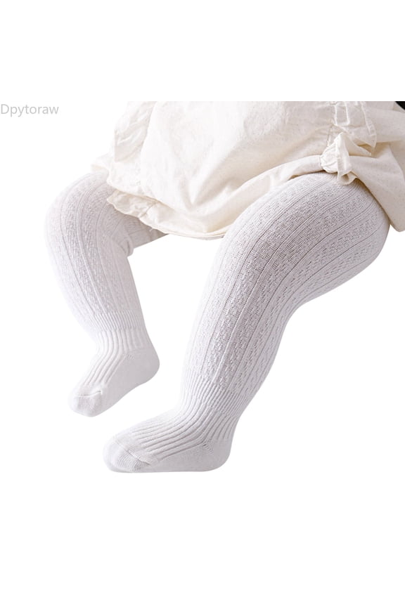 Baby Girl Tights Thick Cable Knit Leggings Stockings Cotton Pantyhose for Newborn Infant Toddler Size 0-6 Months