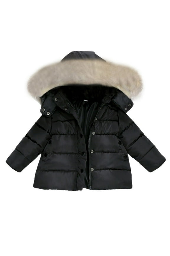 Baby Girls Boys Kids Down Jacket Coat Autumn Winter Warm Children Clothes BK/90 Size 0-12 Months