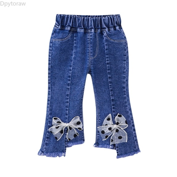 Dpytoraw Baby Girls Denim Jeans Toddler Kids Pants Jeans Soft Elastic Waist Denim Pants Girls Denim Jeans Size 18-24 Months