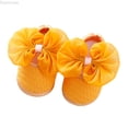 thumbnail image 1 of Dpytoraw Baby Girls Mary Jane Flats Bow Non-Slip Soft Sole Princess Toddler First Walkers Sneaker Wedding Dress Shoes Size Yellow 6-9 Months, 1 of 5