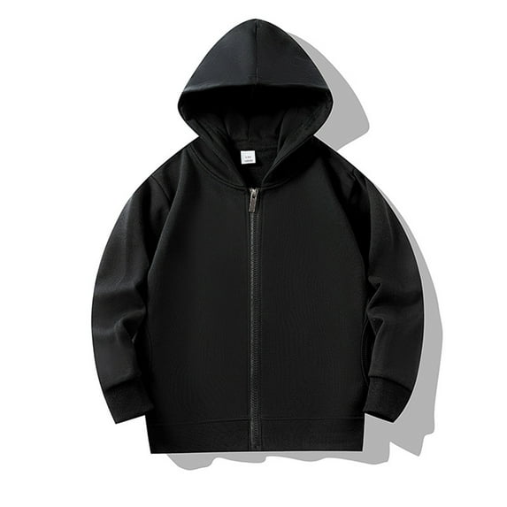 Dpytoraw Baby Kids Long Sleeve Solid Color Zipper Hoodies Sweatshirts Top Children Unisex Soft Coat Blouse With Pocket Size 4-5 Years