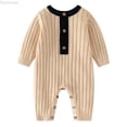 thumbnail image 1 of Dpytoraw Baby Knit Sweater Autumn And Winter New Long Sleeve Cotton Thread Baby Clothes Warm Foreign Style Baby Conjoined Toddler Boys Romper Size 0-3 Months, 1 of 5