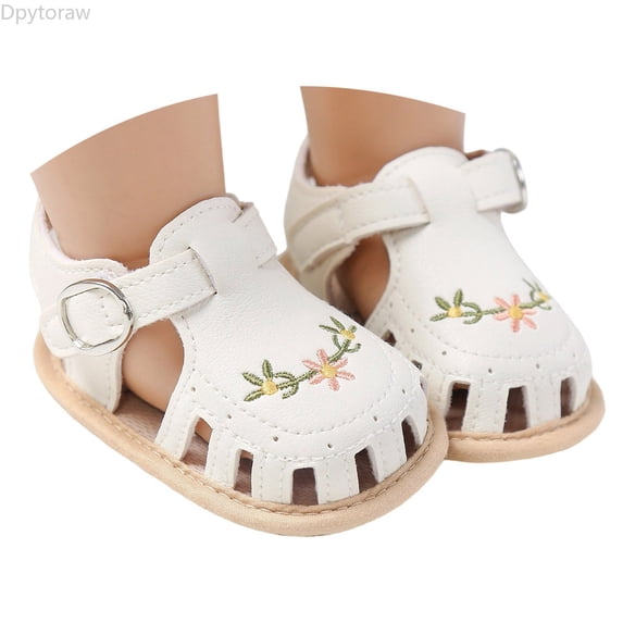 Dpytoraw Baby Sandals For Infants Soft Sole Breathable Summer Casual Shoes With Floral Embroidery For Boys And Girls 0 18 Months Infant Soft Sole Sandals Size US:5