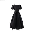 thumbnail image 1 of Dpytoraw Big Girls Regency Dresses Ruffled Medieval Classical Puff Sleeve Empire Waist Dress Gown Girls Sundresses,Black Size 16-18 Years, 1 of 4