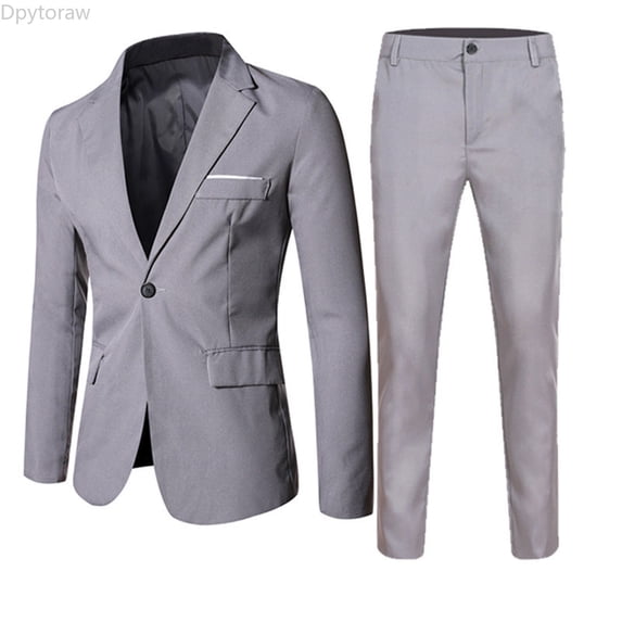 Dpytoraw Boy Suits Slim Fit Formal Suit Set Jacket and Pants for Kids Wedding Party Size 14-15 Years