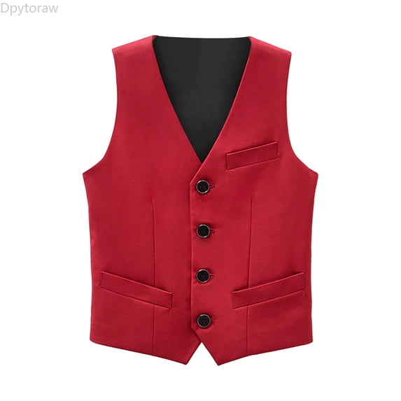 Dpytoraw Boy's Button Formal Suit Vest Teens Boy Dress School Clothes Size 13-14 Years