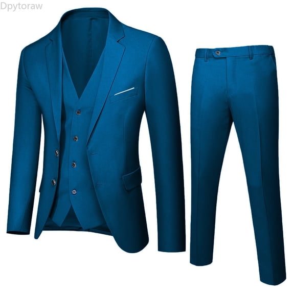 Dpytoraw Boys' 3 Piece Suit Set with Suit Jacket, Vest, Pants, Formal Slim Fit Ring Bearer Outfit Size 12-13 Years