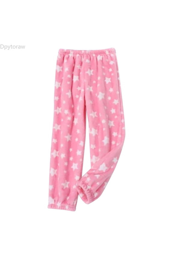 Boys And Girls' Flannel Clothes Pants Winter Warm Soft Fuzzy Homewear With Fleece Sweatpants Girls Fleece Pants Size 3-4 Years