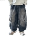 thumbnail image 1 of Dpytoraw Boys Casual Pants Autumn Arrivals Loose Fit Denim Jeans For Kids And Big Boys Comfortable Long Trousers Boys Jeans Size 4-5 Years, 1 of 5