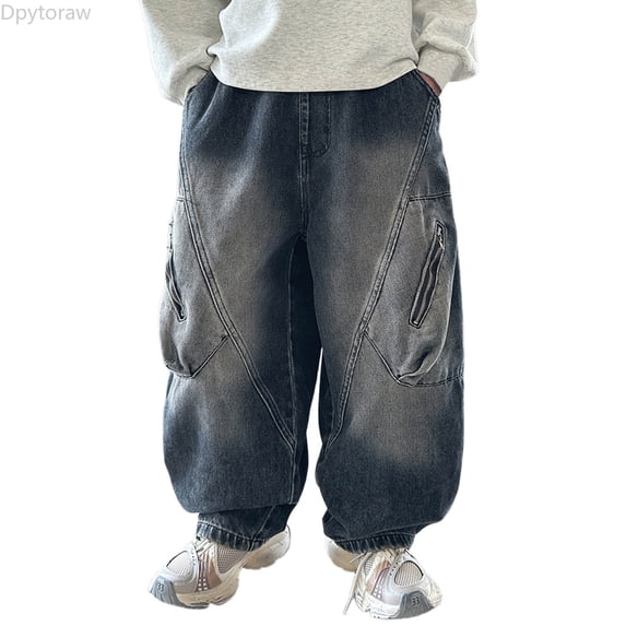 Dpytoraw Boys Casual Pants Autumn Arrivals Loose Fit Denim Jeans For Kids And Big Boys Comfortable Long Trousers Boys Jeans Size 4-5 Years