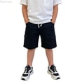 thumbnail image 1 of Dpytoraw Boys Casual Shorts, Lightweight Woven Elastic Waist for Summer Blue Size 11-12 Years, 1 of 4