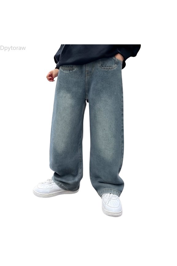 Boys Casual Wide Leg Pants Loose Fit Comfortable Trousers With Pockets For Play And Everyday Wear Boys Pants Size 4-5 Years