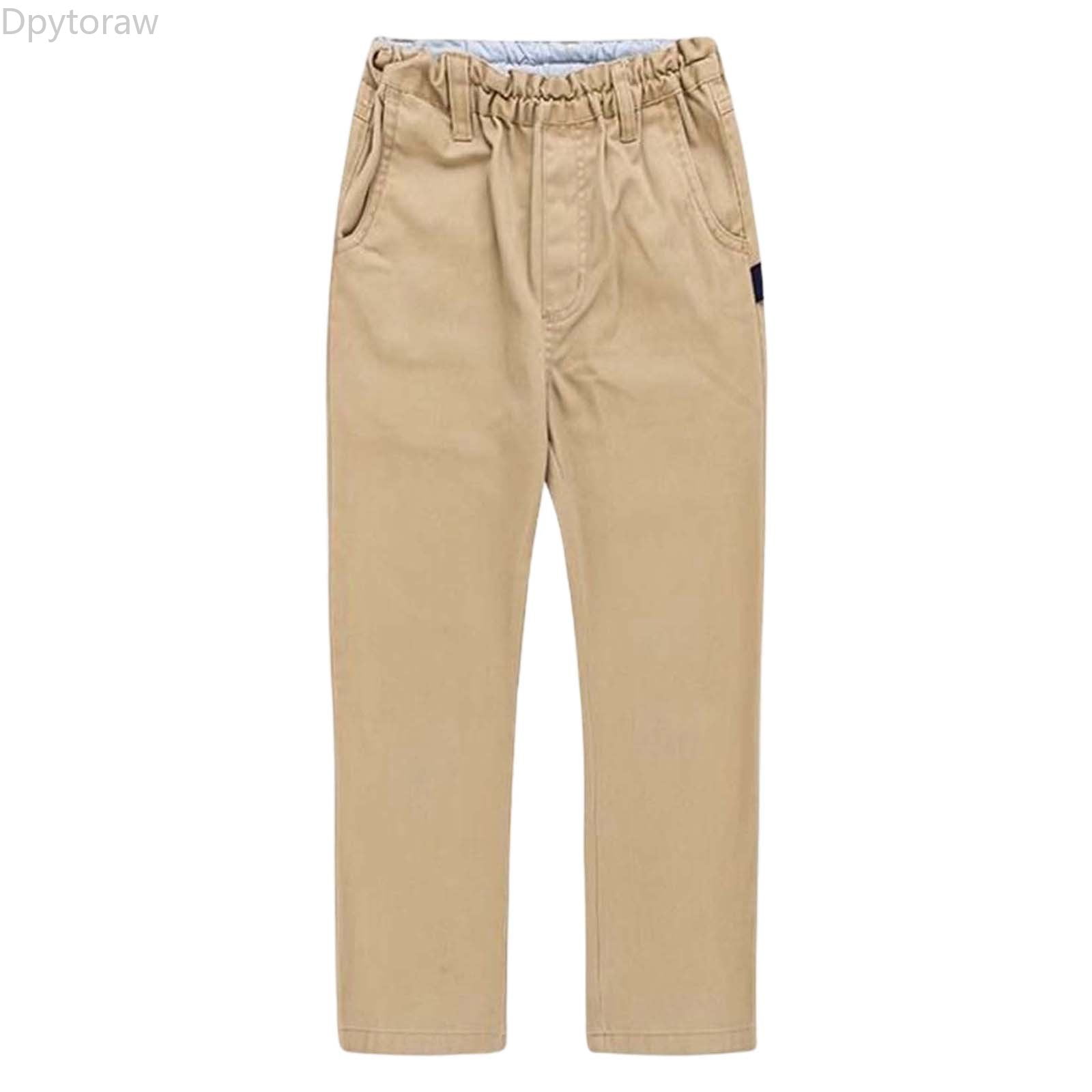 Dpytoraw Boys Classic British Straight Leg Dress Pants For School ...