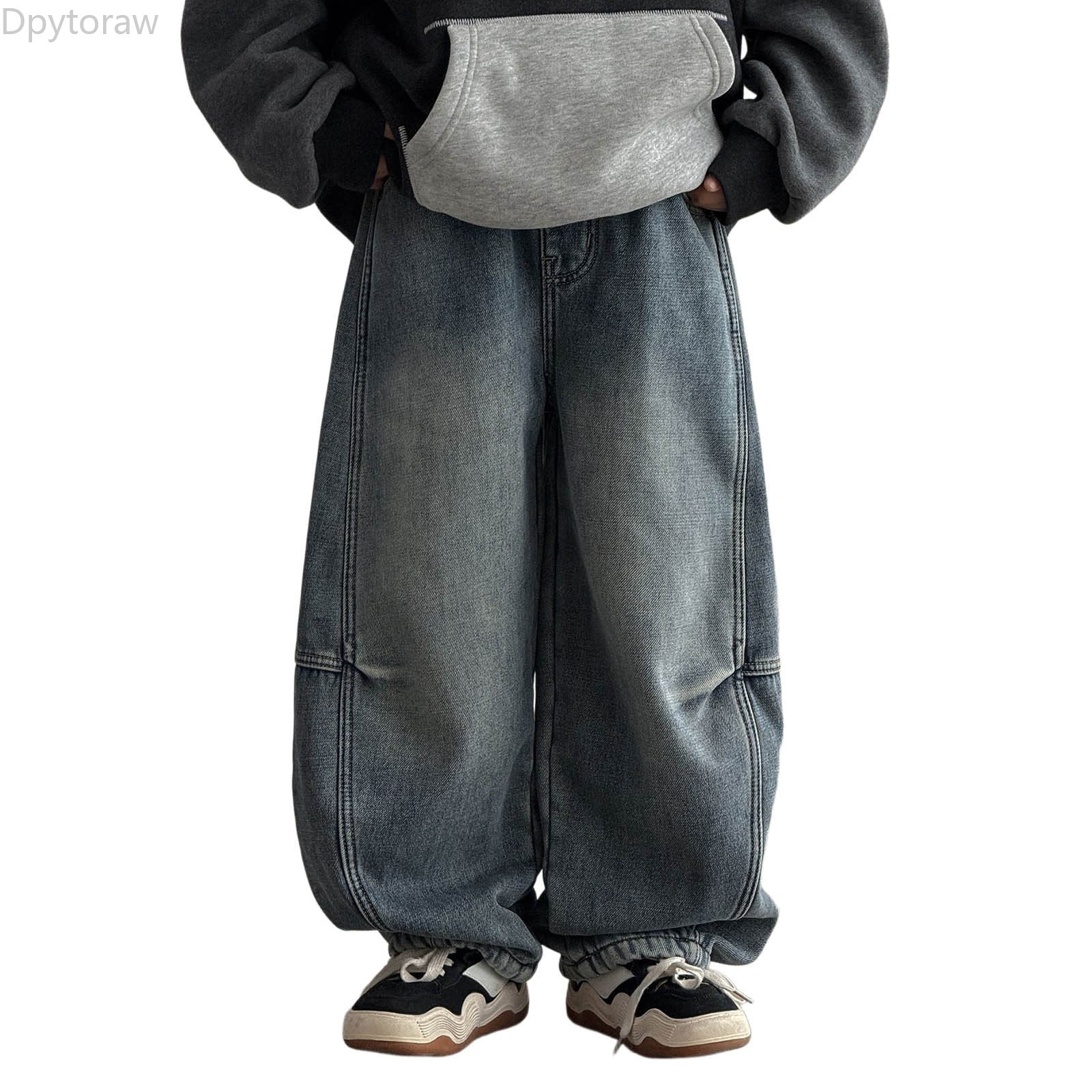 Dpytoraw Boys Fleece Lined Jeans Winter Warm Trousers For Kids Soft ...