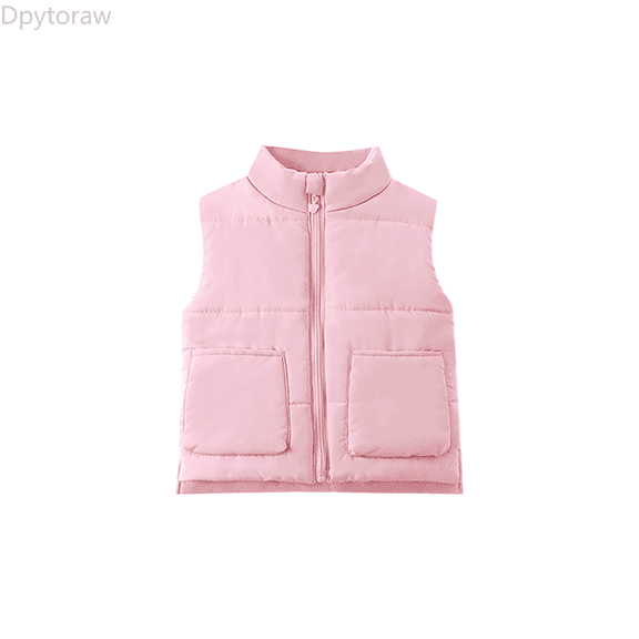Dpytoraw Boys' / Girls' Children's Winter Spring Thick And Warm Fashionable Down To Be Worn Over Other Clothes Suitable For Ages 1 8 Girl Vest‌ Size Pink 5-6 Years