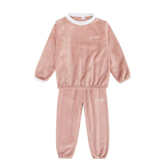 Dpytoraw Boys Girls Flannel Clothes Set Fluffy Sweatshirt Top And Pants Winter Warm Soft Fuzzy Homewear With Sweatpants Size 5-6 Years