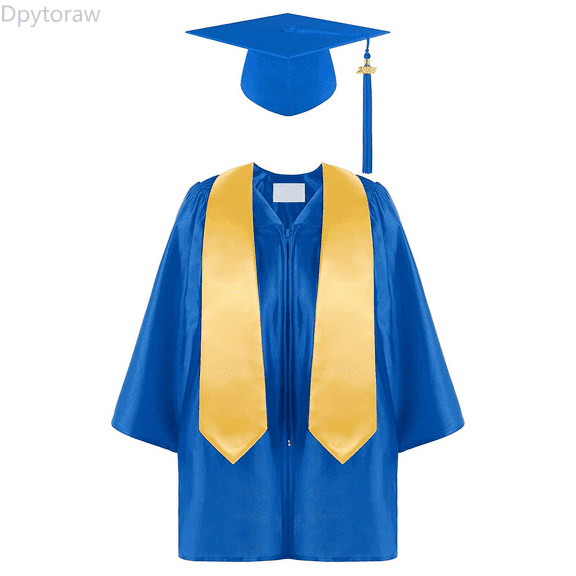 Dpytoraw Boys Girls Preschool Kindergarten Unisex Graduation Gown Cap Set With Tassel And Graduation Sash For Child Back To School Tops 2026 Size Blue 6-7 Years