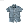 thumbnail image 1 of Dpytoraw Boys Outfits Set Summer Casual Denim Short Sleeve Shirt And Pants Two Piece Outfit For Toddler Kids Comfortable Breathable Stylish Boys 2 Piece Set Size 2-3 Years, 1 of 1
