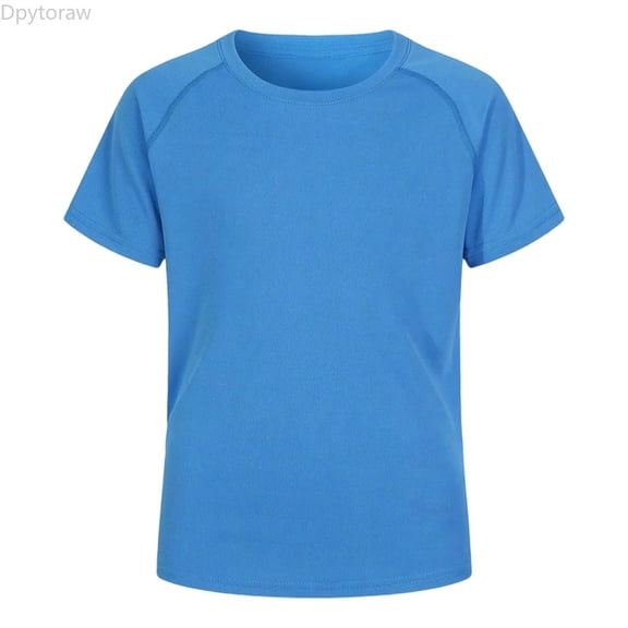 Dpytoraw Boys Rash Guard Short Sleeve Swim Shirt Kids Youth Surfing Water Beach Swimwear Top Size 5-6 Years