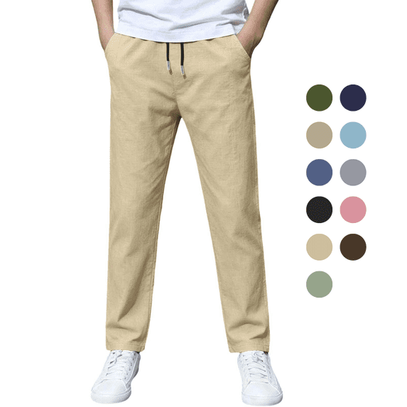 Dpytoraw Boys School Uniform Pants Straight-Leg Elastic Waist School Pants for School Uniform, Sizes 4-12Y