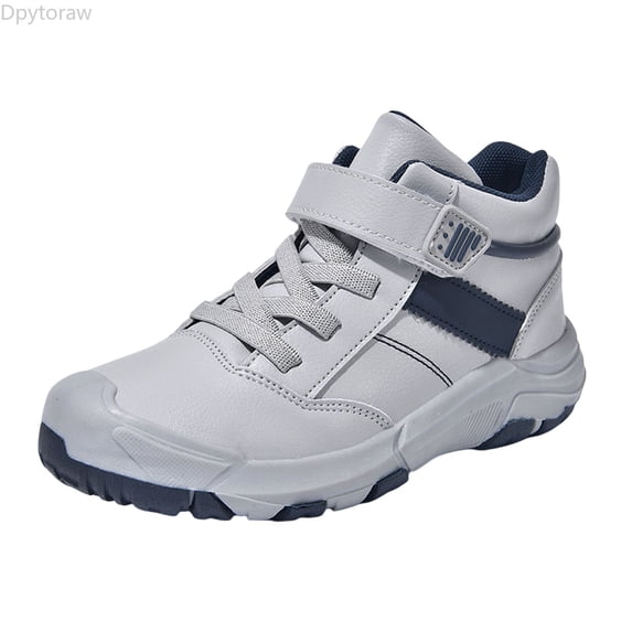 Dpytoraw Boys Winter High Top Canvas Boots Warm Ankle Booties Non Slip Outdoor Shoes For Kids Toddler Children Youth Youth Athletic Shoes Size Gray 14.5-15 Years