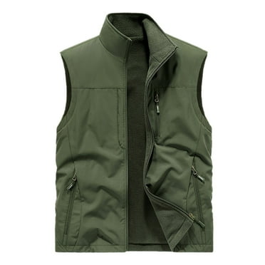 Dpytoraw Casual Vest Man Loose Outdoor Zipper Pocket Jacket Winter Vest Large Size Sports Plus Velvet