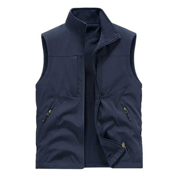 Dpytoraw Casual Vest Man Loose Outdoor Zipper Pocket Jacket Winter Vest Large Size Sports