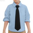 thumbnail image 1 of Dpytoraw Child Boys Girls Shirt Solid Long Sleeve Toddler Kids Gentleman Lapel Button Tops Boys Casual Button Down Shirts Long Sleeve Size 5-6 Years, 1 of 4