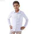 thumbnail image 1 of Dpytoraw Child Boys Girls Shirt Solid Long Sleeve Toddler Kids Gentleman Lapel Button Tops Boys Long Sleeve Dress Shirts Button Down Size 7-8 Years, 1 of 4