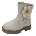 thumbnail image 1 of Dpytoraw Children Fashionable Thick Soled Girls Mid Length Boots Comfortable Soft Soled Leather Short Boots Size 6-7 Years, 1 of 5