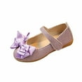 thumbnail image 1 of Dpytoraw Children Girl Fashion Princess Bowknot Dance Nubuck Leather Single Shoes Size 21, 1 of 5