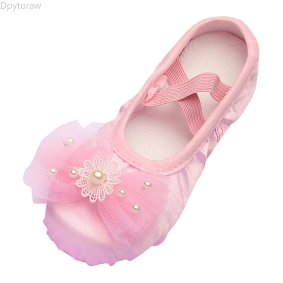 Dpytoraw Children Shoes Dance Shoes Ballet Performance Diamond Lace Bow Yoga Shoes Girls Athletic Shoes Size Pink 2-2.5 Years
