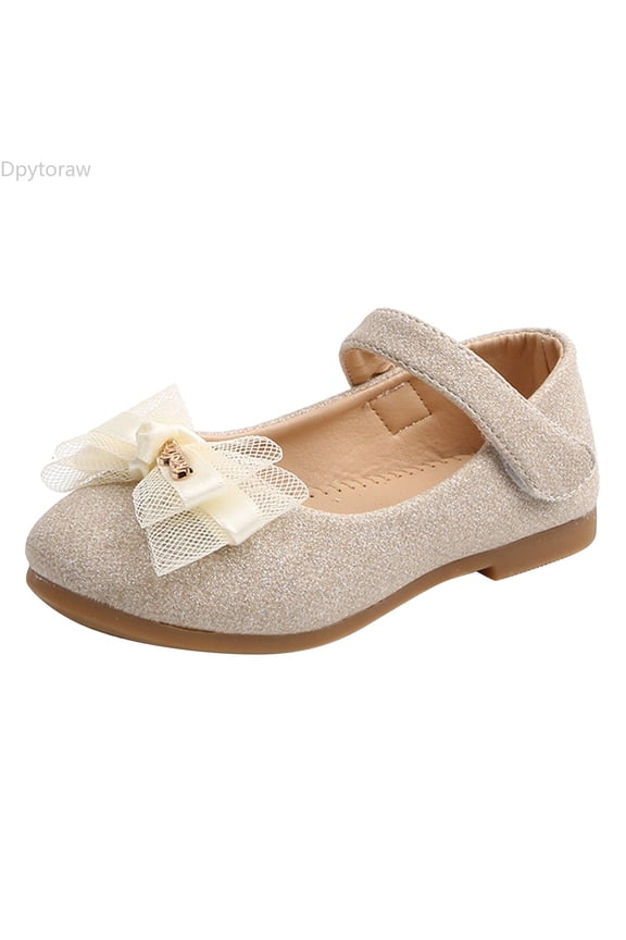 Children Shoes Small Single Shoes Children Lace Bow Princess Shoes Girls Shiny Small Leather Shoes Girls Athletic Shoes Size Gold 4-4.5 Years