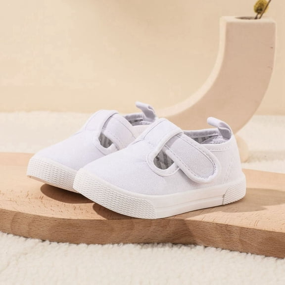 Dpytoraw Children's Canvas Shoes Korean Version Of Men's And Women's Shoes Casual Soft Soled Sports Shoes Baby Walking Shoes Indoor Small White Shoes Size 22