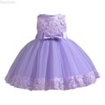 thumbnail image 1 of Dpytoraw Children's Mesh Dress Dress Stylish Little Girl Dress Girls Floral Dresses Size 6-7 Years, 1 of 5