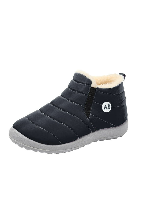 Childrens Winter Childrens Boots Flat Splashing Warm Short Tube Snow Boots Size 4-4.5 Years