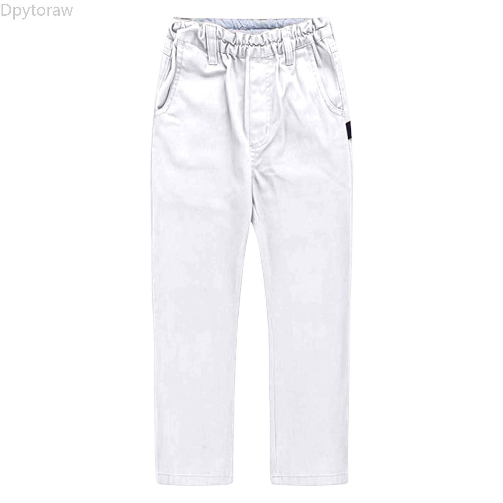 Dpytoraw Classic British Khaki School Pants For Boys Straight Leg Dress ...