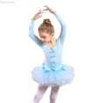 thumbnail image 1 of Dpytoraw Classical Ballet Practice Tutu Dress For Girls Dance Recital Performance Elegant Leotard Skirt Outfit For Ballerina Training Girls Holiday Dresses Long Sleeve,Blue Size 2-3 Years, 1 of 4