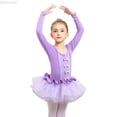 thumbnail image 1 of Dpytoraw Classical Ballet Practice Tutu Dress For Girls Dance Recital Performance Elegant Leotard Skirt Outfit For Ballerina Training Girls Holiday Dresses Long Sleeve,Purple Size 6-7 Years, 1 of 5
