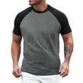 thumbnail image 1 of Dpytoraw Classics Herren Raglan Contrast Tee T Shirt V-Neck T-Shirts Men Dark Gray L, 1 of 3
