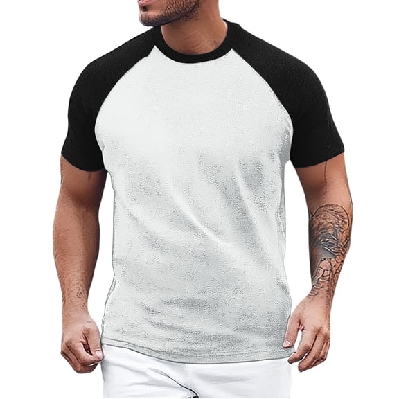 Dpytoraw Classics Herren Raglan Contrast Tee T Shirt V-Neck T-Shirts Men White XL