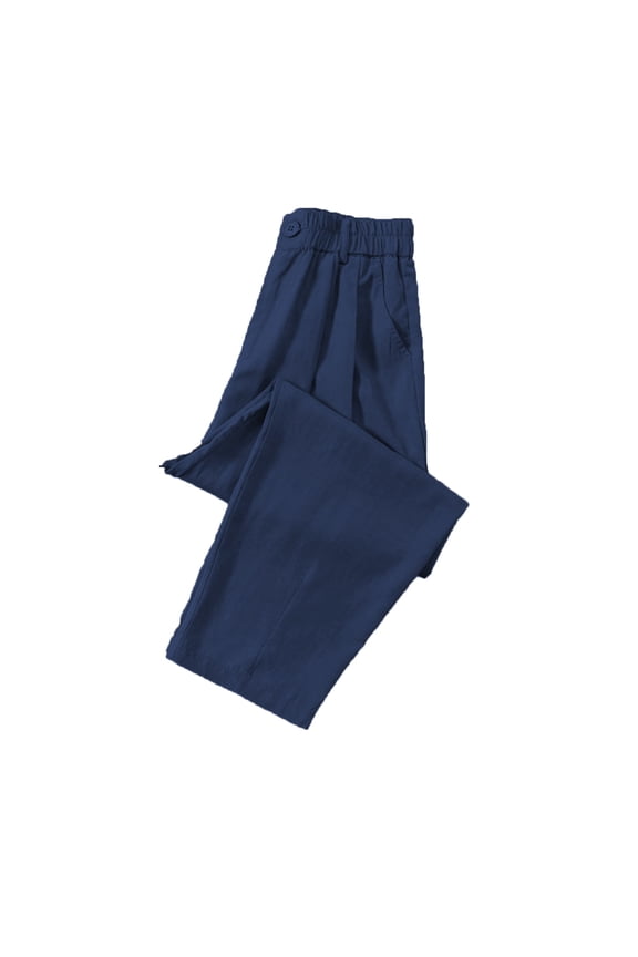 Cool Ice Silk Sweatpants Super Stretch Pants Men's And Women's Casual Jogging Sweatpants Petite Length Casual Pants Women Navy M