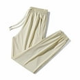 thumbnail image 1 of Dpytoraw Cool Ice Silk Sweatpants Super Stretch Pants Men's And Women's Casual Jogging Sweatpants Women's Linen Casual Pants Beige XXXL, 1 of 2