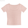 thumbnail image 1 of Dpytoraw Crop Tops For Girls Short Sleeve Shirt Girls Summer Tops Square Neck Slim Fit Tops Basic Tee Girl Vest‌ Size Pink S/130, 1 of 4