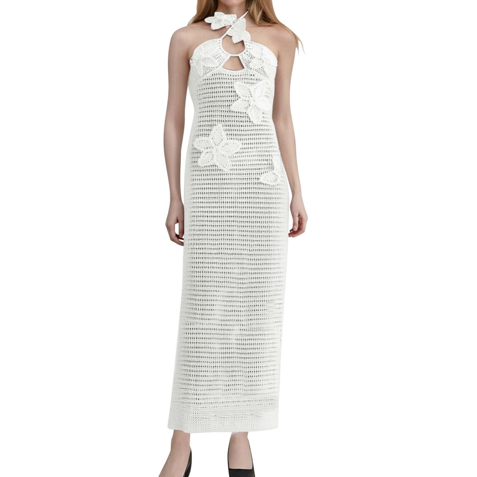 Sleeveless halterneck lace-up slim fit pleated dress