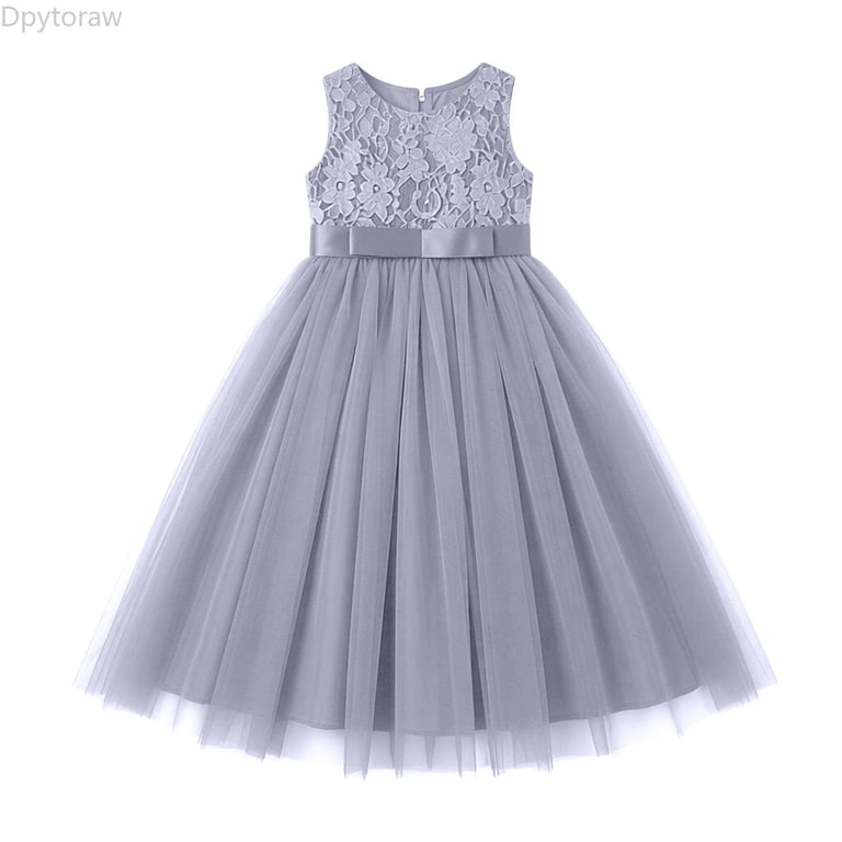 grey puffy dress Dpytoraw Elegant Long Sleeveless For Girls Lace Formal Gown With Skirt Perfect For And Parties Girls Sleeveless Party Dresses,Gray Size 9 black dress homecoming