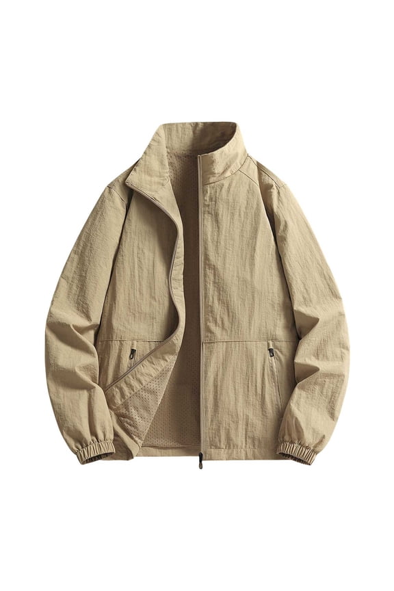 Fall Jacket Loose Plus Size Top Casual Simple Menswear Thin Breathable Coat